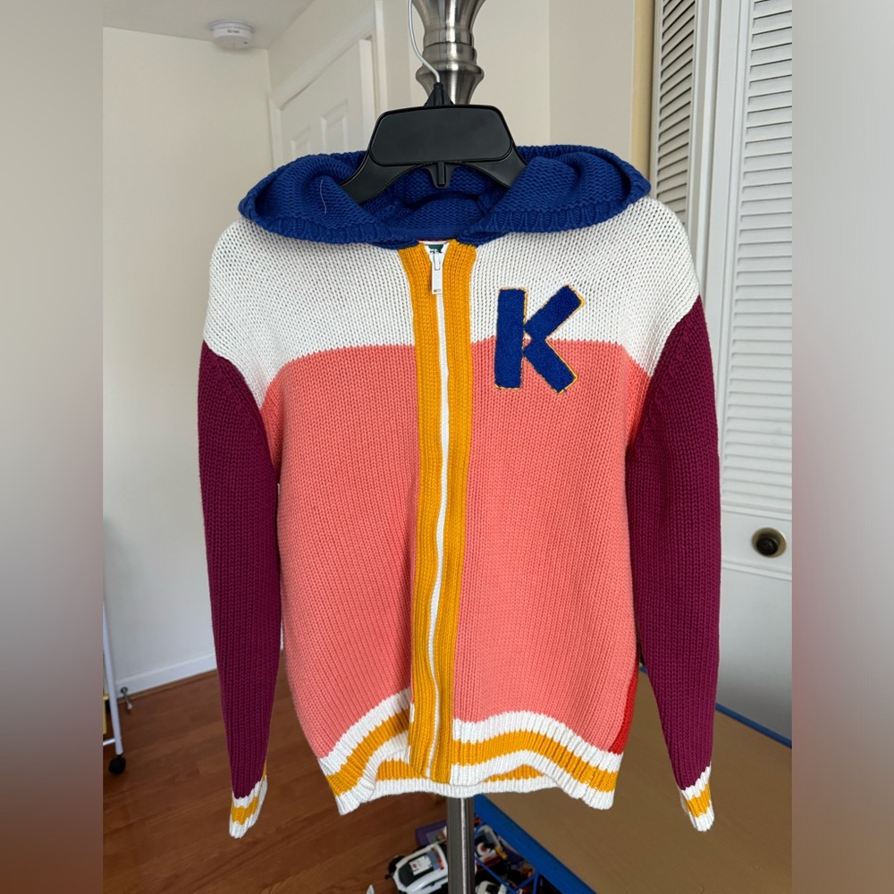 Kenzo Kids.Kenzo Kids Logo-Embroidered Zip-Up Hooded Cardigan.Size 10A/138.